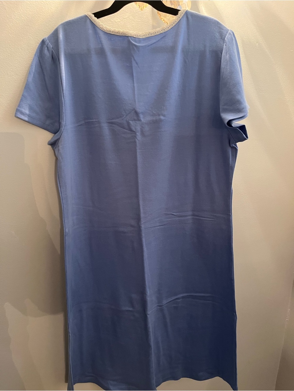 Ralph Lauren blue Nightgown New Not Used 100 % Cotton Short Sleeve - Picture 3 of 9